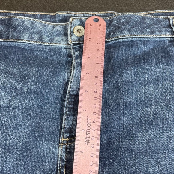 Lucky Brand Ginger Skinny Jeans Blue Whiskered Dark Wash Denim Womens Size 24W - Picture 14 of 16